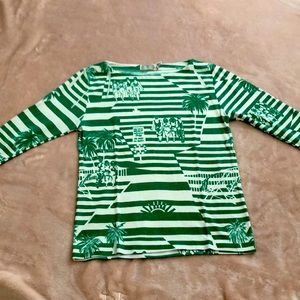 Printed Elbow Sleeve Top